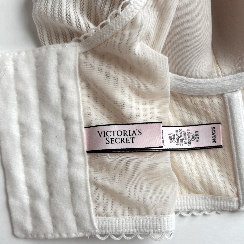 Victoria’s Secret‎ Dream Angels Lined Stretch Lace Demi Bustier Camisole Bra 34C - Picture 12 of 15